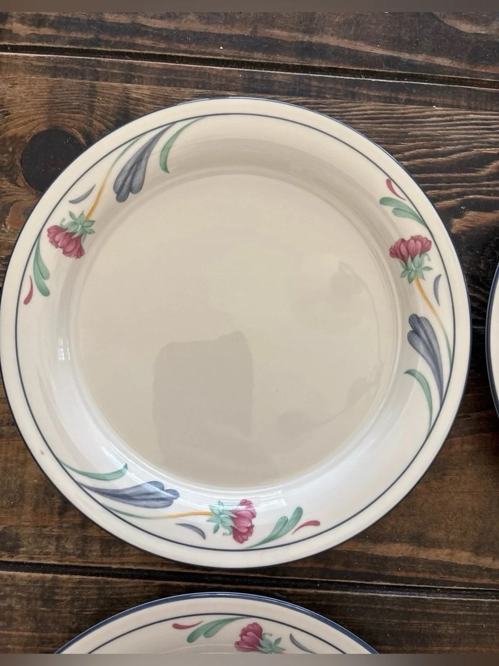 Lenox Chinastone Poppies On Blue Salad Plates Set of 4